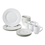 Set Vajilla 16 Piezas Porcelana Blanco Para 4