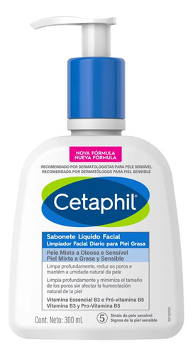 Cetaphil Loción Limpiadora Facial Para Pieles Mixtas A Grasas Con Acné Dermatitis Seborreica Limpiador Líquido