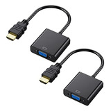 Adaptador Hdmi A Vga 2 Pack, Convertidor Hdmi A Vga (macho A