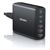 Rocoren Cargador Usb C, 100w 6 Puertos Pd3.0 Qc4.0 Estación