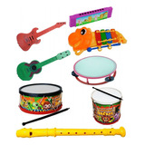 Kit 90 Instrumento Musical Infantil Violão Guitarra Gaita 