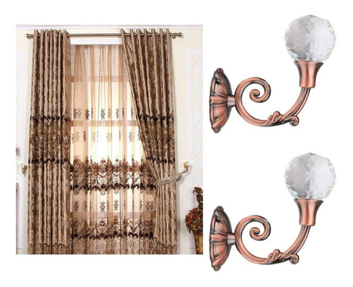 2 Cortinas Grandes De Metal Y Cristal Para Atar A La Pared,