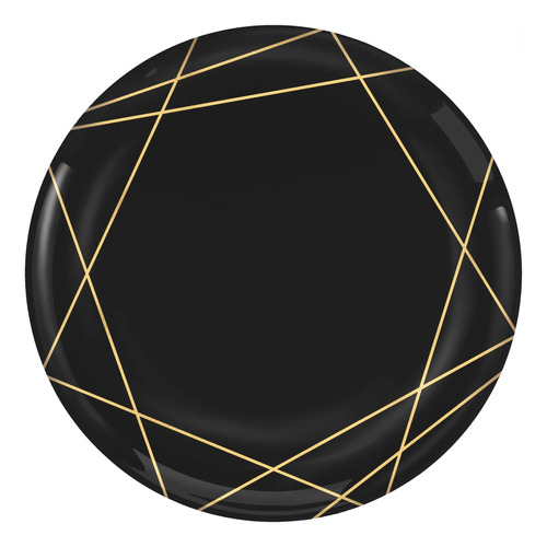 Placa De Plástico Geo - 10 | Negro Y Dorado | 20 Piezas