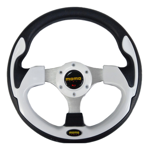 Volante Esportivo Tuning Branco 12  C Buzina Momo Italy 5311