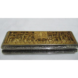 Alhajero Pastillero Plata 900 Escena Oriental Ivory Tallada