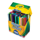 Plumones Supertips Crayola 100 Colores Lavable Punta Mediana