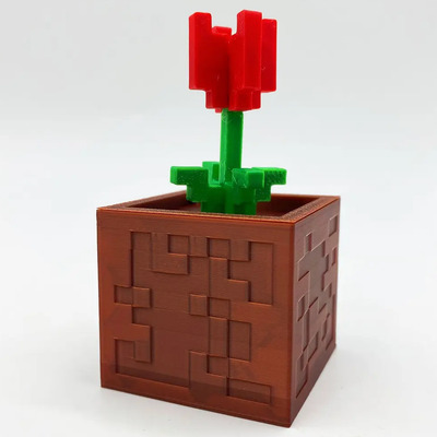 Tulipán Artificial Maceta Pixelada Minecraft Various Colors Color Rojo | Meses sin interés
