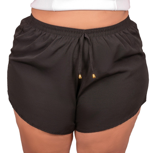 2 Shorts Tactel Feminino Plus Size C/ Elastano Moda 56 E 58