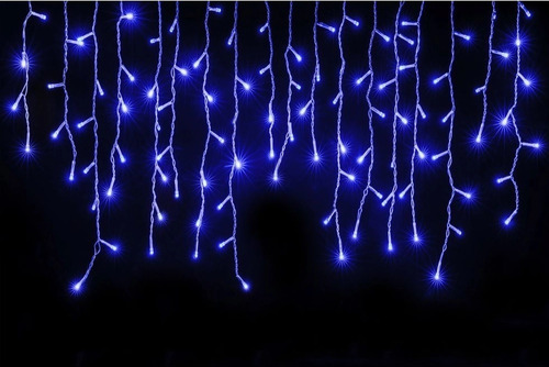 Cascata Led 400 Leds 10m Azul   Fixa Cores Natal 110 E 220v