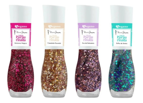 Maria Pomposa Esmalte Glitter Purpurinada Kit C/4 15free Cor 4 Glitters