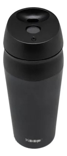 Mug Termico Con Botón Keep 450ml Tipo Vaso Color Negro Boton Value