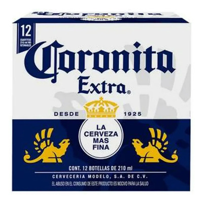 Cerveza Clara Coronita Extra Pack De 12 Botellas De 210 Ml.