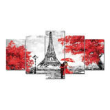 Quadro Decorativo Torre Eiffel Paisagem Casal Sala Quarto