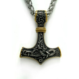 Collar Dije Vikingo Martillo Thor Amuleto Guerrero Mjolnir 