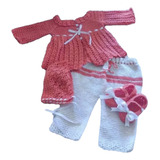 Conjunto Para Bebe Tejido A Mano (5pzas) Coleccion Valiosa