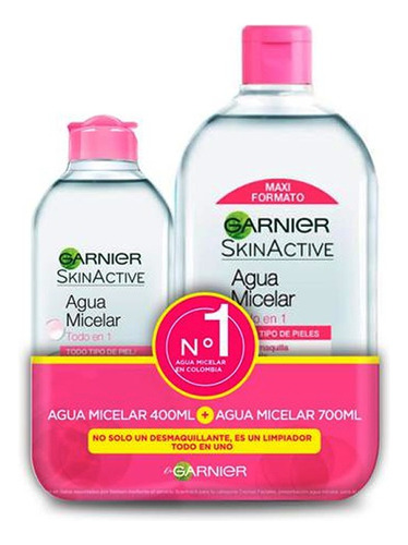 Agua Micelar Garnier Skin Active Todo En Uno, 1.100ml