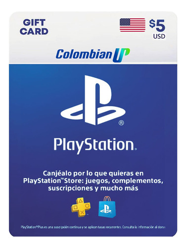 Tarjeta Psn $5 Dolares Usd Para Cuenta Usa Playstation