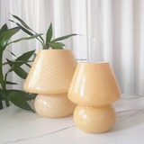 Lámpara De Mesa De Cristal Translúcido, Estilo Italiano Estructura Amarillo Claro