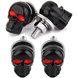 4 Calavera Tornillos Antirrobo Para Placa De Moto O Coche