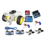 Kit Chasis Robot Circular 4 Ruedas V5 Compatible Con Arduino