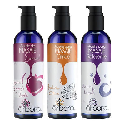 3 Aceites Para Masaje Relajante: Sándalo + Cítrico + Lavanda