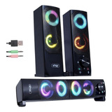 Caixa De Som 12 Rms Knup Subwoofer Usb P2 Rgb Pc Notebook