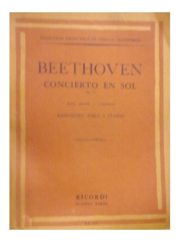 Beethoven Concierto Nº 4 Para Piano Partitura