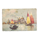 Antigua Postal Venecia Italia Barcos Gondola N° 616 B3