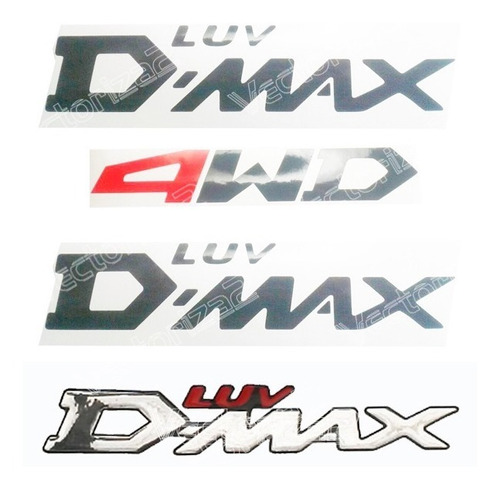 Kit Calcomanias Laterales + Emblema Luv Dmax + 4wd Obsequio Foto 2