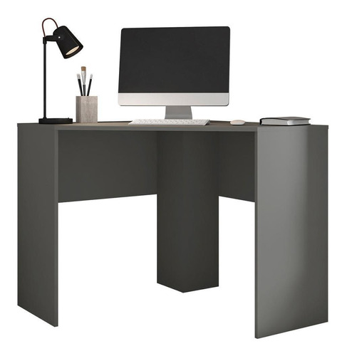 Mesa Canto Em L Para Escritório Office Cinza Cubic Caemmun