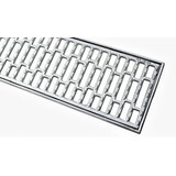 Ralo Linear Grelha Alumínio Antiderrapante 15x100 + Suporte