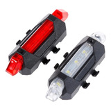 Luz Bicicleta Led Recargable Usb Ciclismo Luces Blanca/ Roja Color Rojo