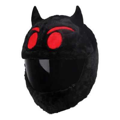 Funda Para Casco Moto Peluche Unitalla Diablo Negro | Envío gratis