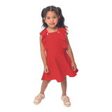 Vestido Infantil Crepe Bubble Enverrugado - Menina Tam 1 A 4