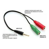 Cable Adaptador Auricular Ps4 Plug 3.5 Mm A 2 Plug 3.5 Mm 