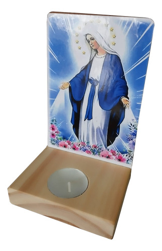 Porta Vela Altar En Madera Pino + Velita (boedo)