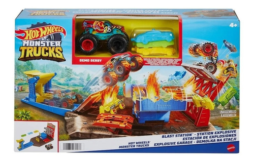 Pista Hot Wheels Monster Trucks Pista Rampas Y Explosiones