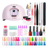 Kit Uñas Manicura Semipermanente Gel Cabina Uv Led 248w