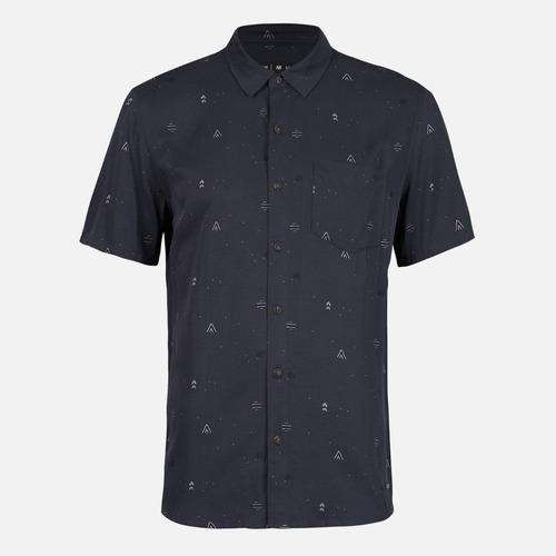 Camisa Hombre Camp Short Sleeve Shirt Print Azul Lippi