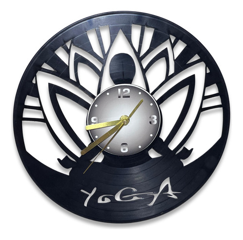 Reloj De Pared Yoga En Disco De Vinilo Vintage Corte Laser 