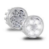 Par Faros Moto 6 Led Arillo Base Ajustable Fijo Y Estrobo