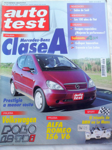 Auto Test 105 Mercedes-benz Clase A Vw Polo * Alfa Romeo 156