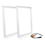 Kit 2 Plafon Painel Led Embutir 30x60 36w Luz Frio