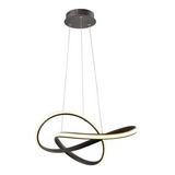 Lustre Pendente Led Neon Moderno Branco Dourado 26w 4000k Bm