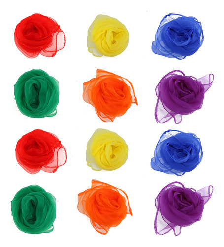 Pañuelos De Gasa Cuadrados De Colores Mixtos Para Baile, 12