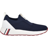 Tenis Tommy Aminaz De Tela Azul Marino Blanco Rojo De Dama