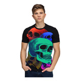 Camiseta Masculina Skull Caveira Vetor Camisa Promoçao Top