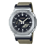 Reloj Casio G-shock Gm-2100c-5a Para Hombre E-watch Color De La Correa Verde Color Del Bisel Gris Oscuro Color Del Fondo Negro