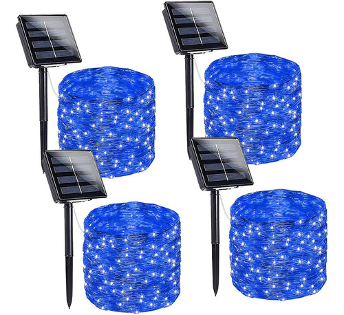 Paquete De 8 Luces De Cadena Solares, 50 Led De 16 Pies