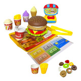 Kit Brinquedo De Comida Lanche Fast Food Infantil Hambúrguer